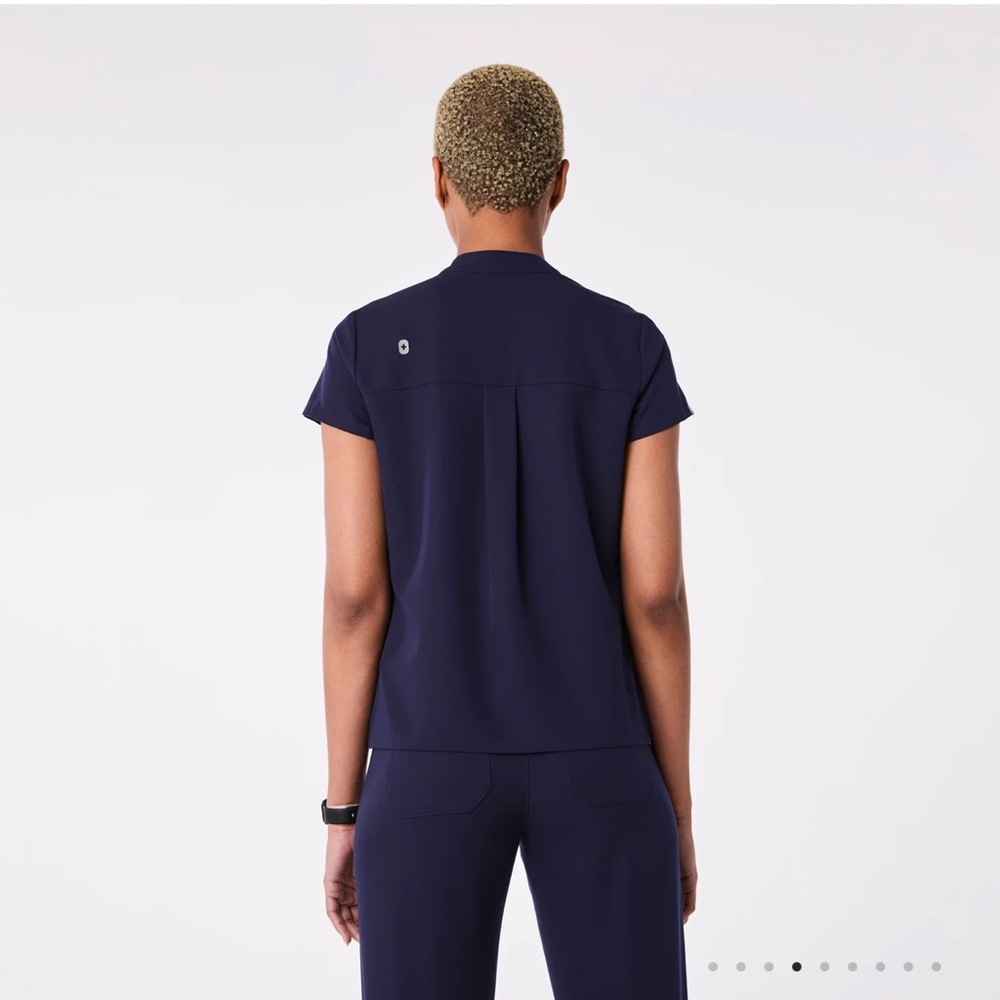 Figs Dark Blue Short Sleeve Tee style scrub top - Picture 2 of 3